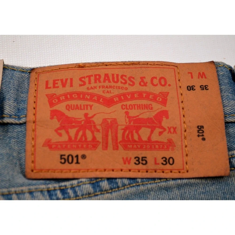 Nwt's Levi's 501 Original Stretch Button Fly Blue Jean Denim Men's 35 x 30